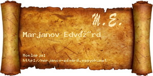 Marjanov Edvárd névjegykártya